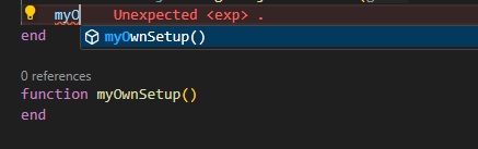 vs code lua autocomplete custom